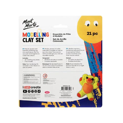MONT MARTE MODELLING CLAY SET with Moulds 21 Piece(1)